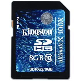 Kingston SD10G2/8GBET SDHC Ultimate Class 10 Flash Memory Card