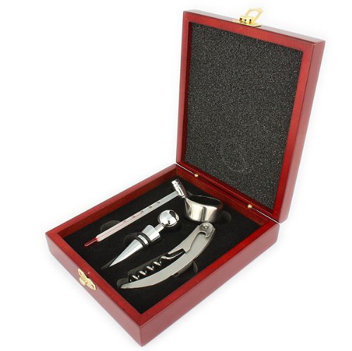 Wein Accessoire Box - Zubehör Box Set in edler Holzoptik - Sommelier