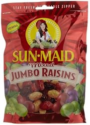 Sun Maid Mixed Jumbo Raisins, 12-Ounce Pouches (Pack of 5)