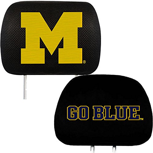 Licensed University of Michigan Wolverines NCAA Head Rest Covers & UAA decal