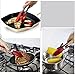 KevenAnna Premium quality Silicone Stainless Steel Tongs, Silicone Cooking Utensils Set, Kitchen Tongs ,set of 2,9-Inch & 12-Inch(Red)