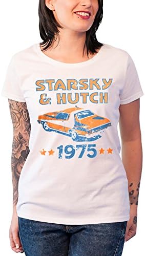 Starsky &amp; Hutch T Shirt 1975 new Official Womens Junior Fit White