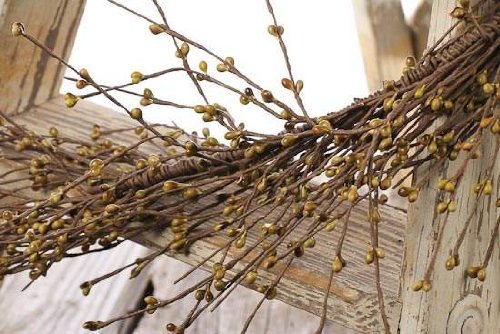 4 foot Long Hand Wrapped Sage Colored Pip Berry Garland