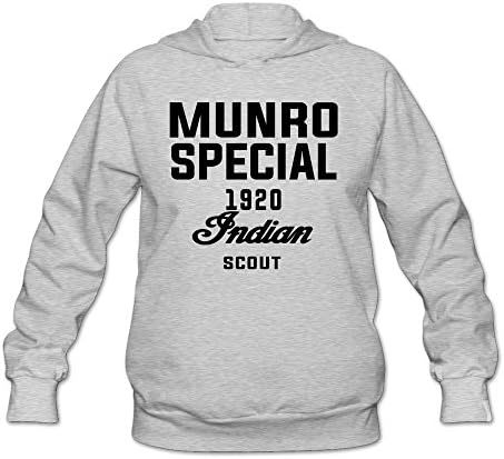 Women Burt Munro Motorcycle Legend New Zealand Bike Indian Hoodies Ash