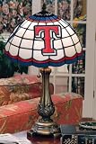 Sports Team Stained Art Glass Window Panel Table Lamp - 19.5"hx12"d shd, Texas Rangers