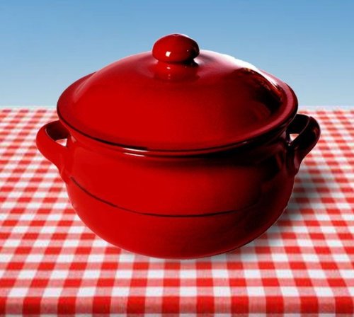 Mamma Ro Onion Soup Casserole w Lid in Red