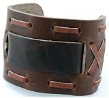 Nemesis Wide Brown Leather Cuff Wrist Watch Band