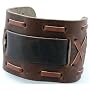 Nemesis Wide Brown Leather Cuff Wrist Watch Band
