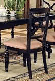 Set of 2 Dining Chairs with Cross Back Black Finish