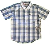 Quiksilver Housed Blue Plaid Button Down Collard Shirt 3T 4T M L