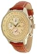 Adee Kaye Mens Navigator Pilot Chronograph Watch w/ Beige Dial
