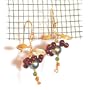 14K Gold Creeping Vine Black Pearl Earrings, MADE IN AMERICA