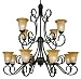 Yosemite 94531-4+8PG Patina Grey El Capitan Tuscan Twelve Light Up Lighting Two Tier Chandelier from the El Capitan Collection