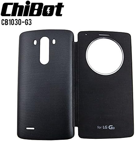 ChiBot® CB1030-G3 LG G3 Quick Circle Wireless Charger QI Standard Wireless Charging Receiver Cover Smart Wake Up/Sleep View Window Side Flip Pu Leather Case
