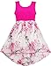 Sunny Fashion Girls Dress Hi-lo Maxi Cotton and Chiffon Pink