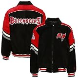 Tampa Bay Buccaneers Black Pig Split Suede Full Zip Varsity Jacket