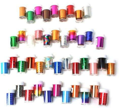 YESURPRISE Galaxy Nail Art Wraps Foil Transfer Adhesive Glitters Sticker Tips Decal Acrylic DIY Decoration 44 Colors Choose Leopard Flower Dot Sequins