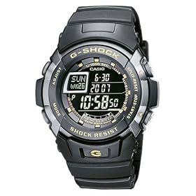 G-Shock Men's Quartz Watch with Black Dial Digital Display and Black Resin Strap G-7710-1ER