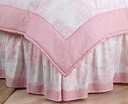 Pink French Toile Queen Girl Bed Skirt by JoJo Designs