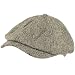 New Herringbone Distress Newsboy Cabby Driver Cap Hat * Black - Medium
