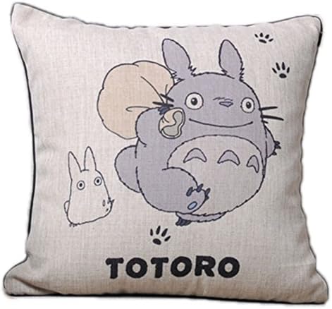 New Style Multipurpose Cartoon Totoro Linen Throw Pillow Cusion (dark yellow)