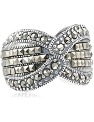 Sterling Silver Marcasite Cris-Cross Ring