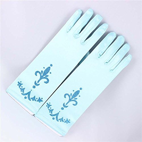 Oisk Children Girls Accessories Snowflake Blue Snow Queen Princess Party Gloves Set Dress (Sky Blue)