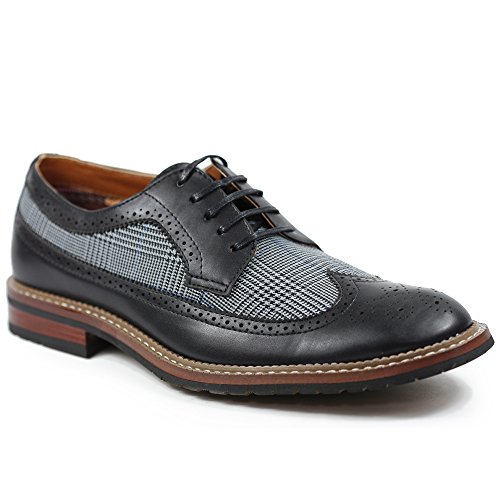 Ferro Aldo Mfa 19312a Black Gray Mens Perforated Lace Up