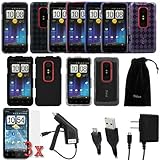 GTMax 15 PCs Value Accessories Bundle Kit For Sprint HTC EVO 3D 4G Android  ....