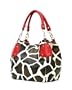 Red Large Vicky Giraffe Print Faux Leather Satchel Bag Handbag Purse