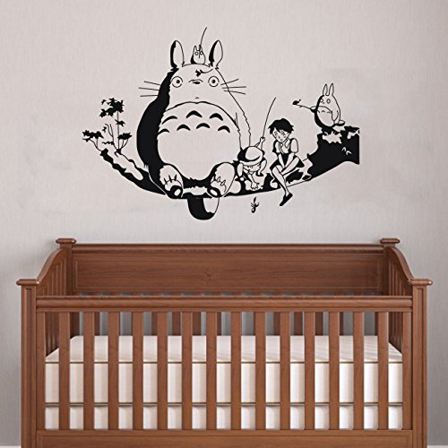 My neighbour Totoro wall decor decal baby kid's room sticker nursery wall art decor mural (black)