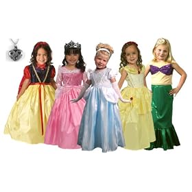 Traditional Princess Dress-Up Set and Necklace, Small (1-3) by Little Adventures & Wondercharms