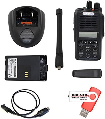 Hytera Communications HYT TC3600 VHF 136-174Mhz 128 Ch 5W Narrow Two Way Radio Walkie Talkie Hand Held Narrow Band Portable TC-3600 with Programming Software / Cable