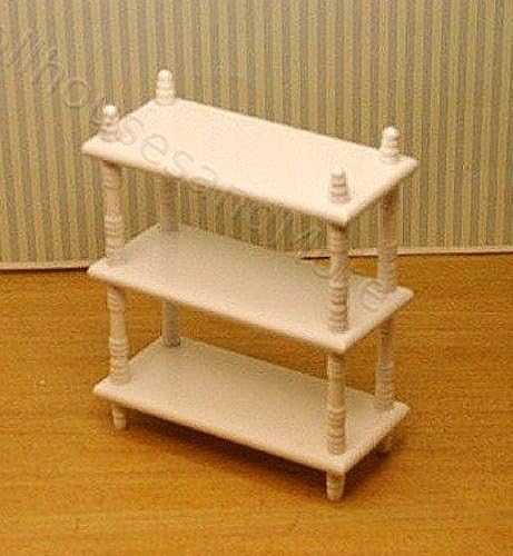 Dollhouse Miniature Open Shelving Unit in White