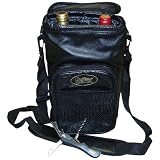 Vinotemp High-Quality Leather Wine Bottle Carrier - Black
