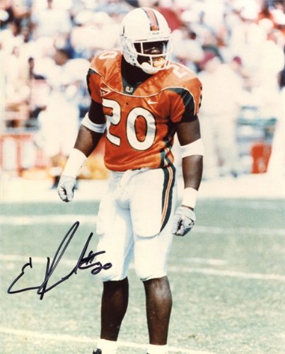 Ed Reed Autographed/Hand Signed University of Miami 8x10 Photo