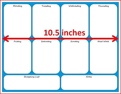 Magnetic Weekly Dry Erase Calendar with Dry Erase Marker 10.5"W x 8.25"H