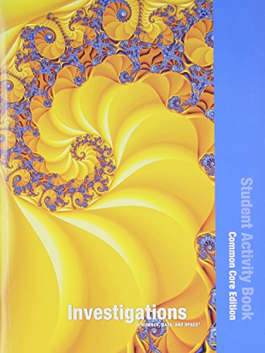 INVESTIGATIONS 2012 COMMON CORE STUDENT ACTIVITY BOOK SINGLE VOLUME ED  GRADE K