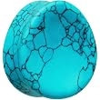 1" Concave Pear Turquoise Stone Plug