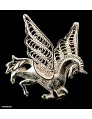 Silver filigree brooch, Filigree Pegasus - Hand Made Silver Filigree Brooch