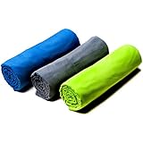 Microfiber Towel By Rainleaf. Perfect Sports & Travel Towel Choice. Fast Drying - Antibacterial - Super Absorbent - Ultra Compact. Suitable for Camping, Gym, Beach, Backpacking.