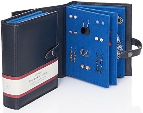 Large Size - Little Book of Earrings - A Small Book for Keeping Your Earrings Safe! (Navy Blue)
