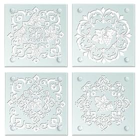 Grapevine Frosted Glass Coasters 4 designs by HomeAndWine.com
