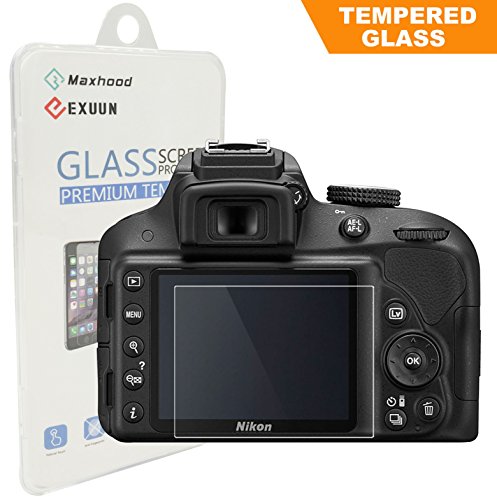 Nikon D3200 D3300 LCD Tempered Glass Screen Protector, BesYee Optical 9H Hardness 0.33mm Ultra-Thin DSLR Camera Tempered Glass for Nikon D3200 D3300