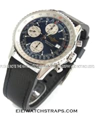 Thick Cut Edge 22mm Leather Watch strap For Breitling Navitimer Watch