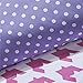 Girls Teen Kids Modern Comforter Bedding Set Pink Purple Aqua Blue Polka Dots Stripes Geometric Design with Owl Pillow. Includes Bonus Sleep Mask From Designer Home. (Full/Queen)