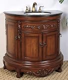 Upperclass Furniture LF33 36'' Sink Chest- Under Mount White Ceramic Sink- Black Galaxie Granite Counter Top