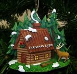 Christmas Log Cabin in Forest Holiday Ornament