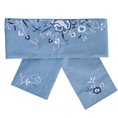 花刺繍小袋帯 浴衣 着物 帯 4m IKS COLLECTION 日本製