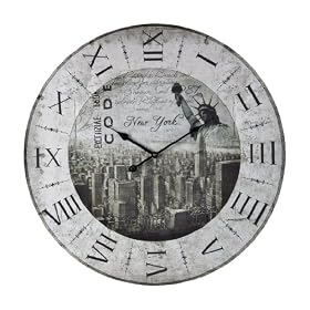 Sterling Home Wood New York, New York Statue of Liberty Clock